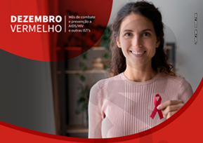 Mulher com fita de prevenção 